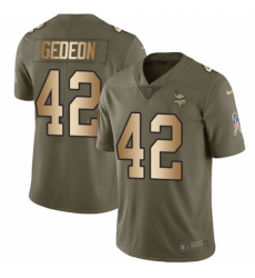 Youth Nike Minnesota Vikings #42 Ben Gedeon Limited Olive/Gold 2017 Salute to Service NFL Jersey