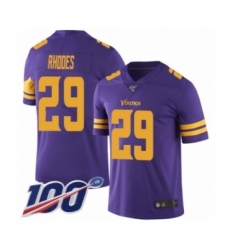 Men's Minnesota Vikings #29 Xavier Rhodes Limited Purple Rush Vapor Untouchable 100th Season Football Jersey