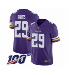 Men's Minnesota Vikings #29 Xavier Rhodes Purple Team Color Vapor Untouchable Limited Player 100th Season Football Jersey