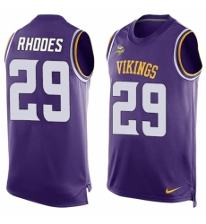 Men's Nike Minnesota Vikings #29 Xavier Rhodes Limited Purple Player Name & Number Tank Top NFL Jersey