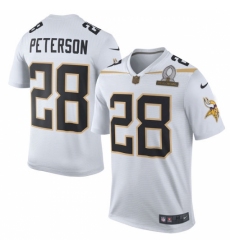 Men's Nike Minnesota Vikings #28 Adrian Peterson Elite White Team Rice 2016 Pro Bowl NFL Jersey