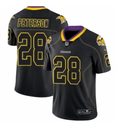 Men's Nike Minnesota Vikings #28 Adrian Peterson Limited Lights Out Black Rush NFL Jersey