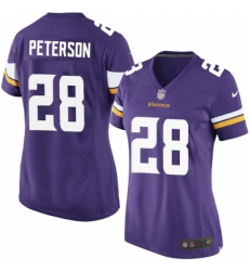 Women's Nike Minnesota Vikings #28 Adrian Peterson Game Purple Team Color NFL Jersey