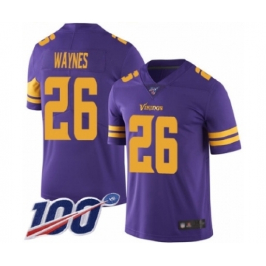 Men's Minnesota Vikings #26 Trae Waynes Limited Purple Rush Vapor Untouchable 100th Season Football Jersey Men's Minnesota Vikings #26 Trae Waynes Limited Purple Rush Vapor Untouchable 100th Season Football Jersey