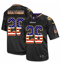 Men's Nike Minnesota Vikings #26 Trae Waynes Elite Black USA Flag Fashion NFL Jersey