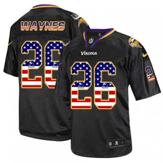 Men's Nike Minnesota Vikings #26 Trae Waynes Elite Black USA Flag Fashion NFL Jersey Men's Nike Minnesota Vikings #26 Trae Waynes Elite Black USA Flag Fashion NFL Jersey