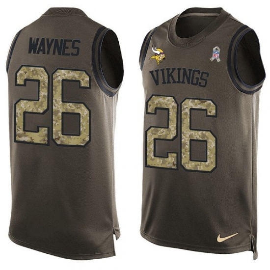 Men's Nike Minnesota Vikings #26 Trae Waynes Limited Green Salute to Service Tank Top NFL Jersey Men's Nike Minnesota Vikings #26 Trae Waynes Limited Green Salute to Service Tank Top NFL Jersey