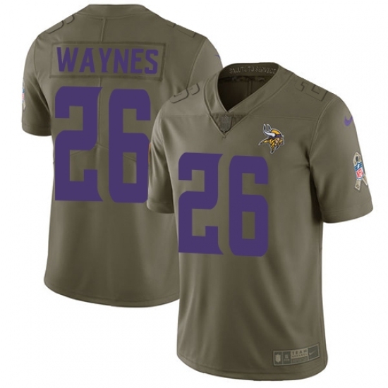 Men's Nike Minnesota Vikings #26 Trae Waynes Limited Olive 2017 Salute to Service NFL Jersey Men's Nike Minnesota Vikings #26 Trae Waynes Limited Olive 2017 Salute to Service NFL Jersey