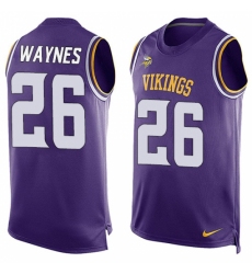 Men's Nike Minnesota Vikings #26 Trae Waynes Limited Purple Player Name & Number Tank Top NFL Jersey Men's Nike Minnesota Vikings #26 Trae Waynes Limited Purple Player Name & Number Tank Top NFL Jersey