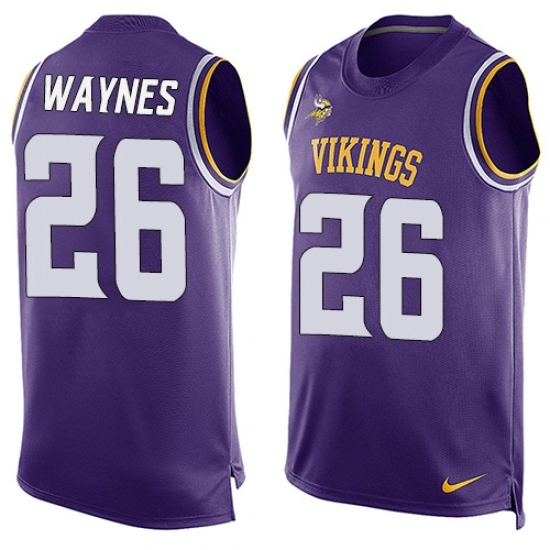 Men's Nike Minnesota Vikings #26 Trae Waynes Limited Purple Player Name & Number Tank Top NFL Jersey Men's Nike Minnesota Vikings #26 Trae Waynes Limited Purple Player Name & Number Tank Top NFL Jersey