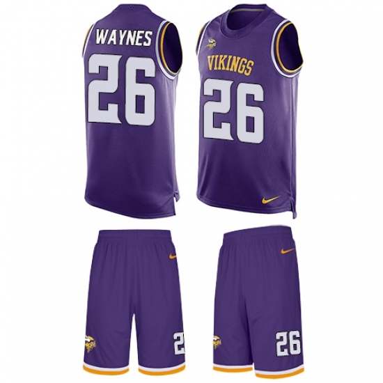 Men's Nike Minnesota Vikings #26 Trae Waynes Limited Purple Tank Top Suit NFL Jersey Men's Nike Minnesota Vikings #26 Trae Waynes Limited Purple Tank Top Suit NFL Jersey