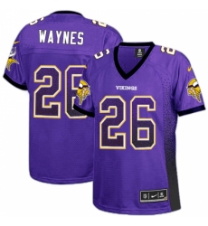 Women's Nike Minnesota Vikings #26 Trae Waynes Elite Purple Drift Fashion NFL Jersey