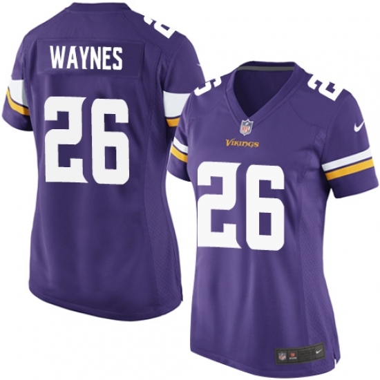 Women's Nike Minnesota Vikings #26 Trae Waynes Game Purple Team Color NFL Jersey Women's Nike Minnesota Vikings #26 Trae Waynes Game Purple Team Color NFL Jersey