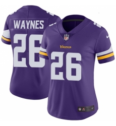 Women's Nike Minnesota Vikings #26 Trae Waynes Purple Team Color Vapor Untouchable Limited Player NFL Jersey