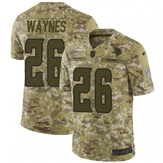 Youth Nike Minnesota Vikings #26 Trae Waynes Limited Camo 2018 Salute to Service NFL Jersey Youth Nike Minnesota Vikings #26 Trae Waynes Limited Camo 2018 Salute to Service NFL Jersey