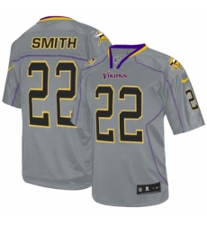 Men's Nike Minnesota Vikings #22 Harrison Smith Elite Lights Out Grey NFL Jersey