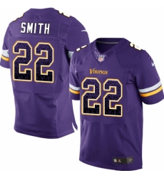 Men's Nike Minnesota Vikings #22 Harrison Smith Elite Purple Home Drift Fashion NFL Jersey