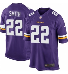 Men's Nike Minnesota Vikings #22 Harrison Smith Game Purple Team Color NFL Jersey