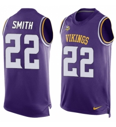 Men's Nike Minnesota Vikings #22 Harrison Smith Limited Purple Player Name & Number Tank Top NFL Jersey