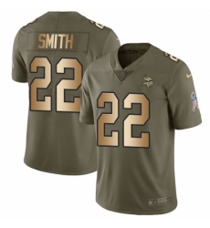 Women's Nike Minnesota Vikings #22 Harrison Smith Limited Black 2016 Salute to Service NFL Jersey