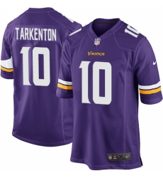 Men's Nike Minnesota Vikings #10 Fran Tarkenton Game Purple Team Color NFL Jersey