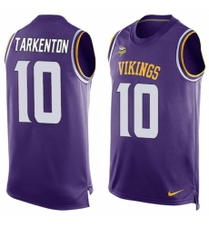 Men's Nike Minnesota Vikings #10 Fran Tarkenton Limited Purple Player Name & Number Tank Top NFL Jersey