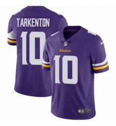 Men's Nike Minnesota Vikings #10 Fran Tarkenton Purple Team Color Vapor Untouchable Limited Player NFL Jersey