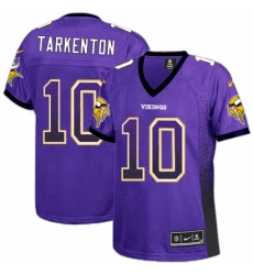 Women's Nike Minnesota Vikings #10 Fran Tarkenton Elite Purple Drift Fashion NFL Jersey
