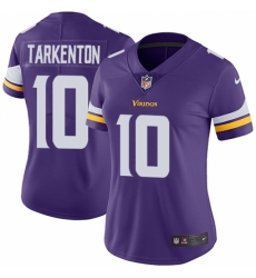 Women's Nike Minnesota Vikings #10 Fran Tarkenton Purple Team Color Vapor Untouchable Limited Player NFL Jersey