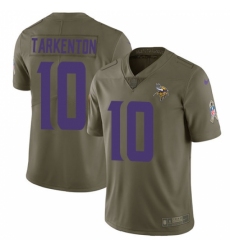 Youth Nike Minnesota Vikings #10 Fran Tarkenton Limited Olive 2017 Salute to Service NFL Jersey