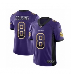 Youth Nike Minnesota Vikings #8 Kirk Cousins Limited Purple Rush Drift Fashion NFL Jersey