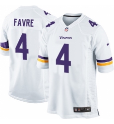 Men's Nike Minnesota Vikings #4 Brett Favre Game White NFL Jersey