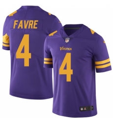 Men's Nike Minnesota Vikings #4 Brett Favre Limited Purple Rush Vapor Untouchable NFL Jersey