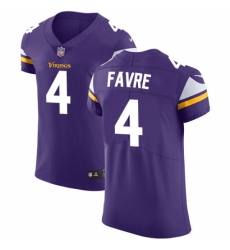 Men's Nike Minnesota Vikings #4 Brett Favre Purple Team Color Vapor Untouchable Elite Player NFL Jersey