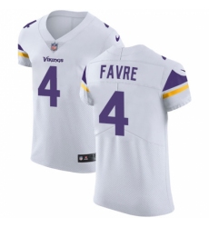 Men's Nike Minnesota Vikings #4 Brett Favre White Vapor Untouchable Elite Player NFL Jersey
