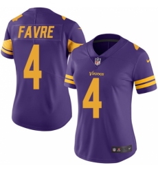 Women's Nike Minnesota Vikings #4 Brett Favre Limited Purple Rush Vapor Untouchable NFL Jersey