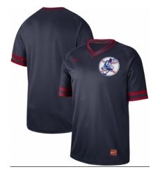 Men's Nike Cleveland Indians Blank Navy Authentic Cooperstown Collection Baseball Jersey