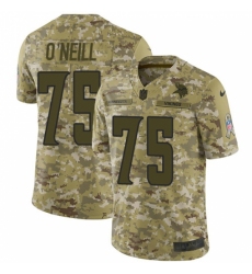 Men's Nike Minnesota Vikings #75 Brian O'Neill Limited Camo 2018 Salute to Service NFL Jersey
