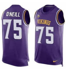 Men's Nike Minnesota Vikings #75 Brian O'Neill Limited Purple Player Name & Number Tank Top NFL Jersey