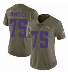 Women's Nike Minnesota Vikings #75 Brian O'Neill Limited Olive 2017 Salute to Service NFL Jersey