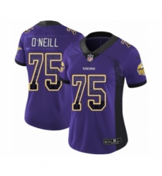 Women's Nike Minnesota Vikings #75 Brian O'Neill Limited Purple Rush Drift Fashion NFL Jersey