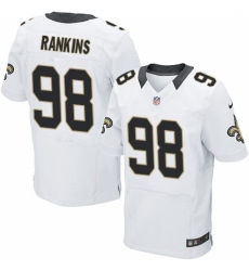 Men's Nike New Orleans Saints #98 Sheldon Rankins White Vapor Untouchable Elite Player NFL Jersey