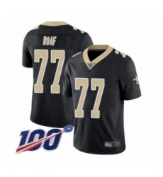 Men's New Orleans Saints #77 Willie Roaf Black Team Color Vapor Untouchable Limited Player 100th Season Football Jersey