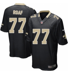 Men's Nike New Orleans Saints #77 Willie Roaf Game Black Team Color NFL Jersey