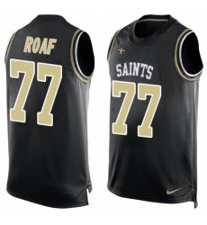 Men's Nike New Orleans Saints #77 Willie Roaf Limited Black Player Name & Number Tank Top NFL Jersey