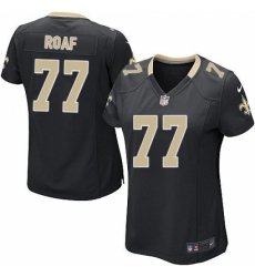 Women's Nike New Orleans Saints #77 Willie Roaf Game Black Team Color NFL Jersey