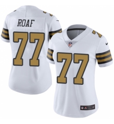 Women's Nike New Orleans Saints #77 Willie Roaf Limited White Rush Vapor Untouchable NFL Jersey