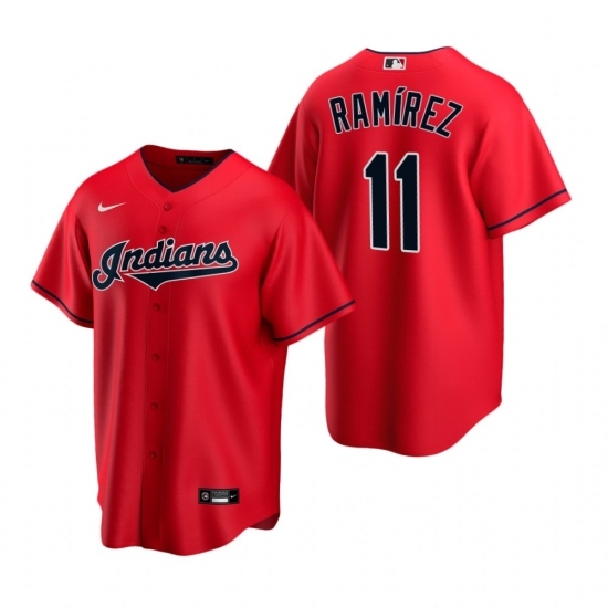 Men's Nike Cleveland Indians #11 Jose Ramirez Red Alternate Stitched Baseball Jersey Men's Nike Cleveland Indians #11 Jose Ramirez Red Alternate Stitched Baseball Jersey