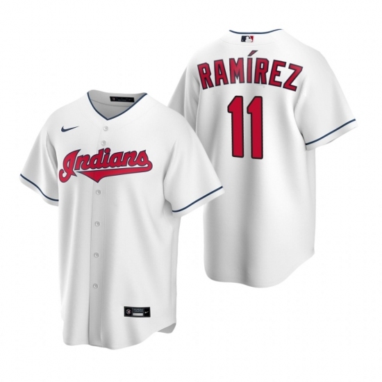 Men's Nike Cleveland Indians #11 Jose Ramirez White Home Stitched Baseball Jersey Men's Nike Cleveland Indians #11 Jose Ramirez White Home Stitched Baseball Jersey