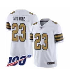 Men's New Orleans Saints #23 Marshon Lattimore Limited White Rush Vapor Untouchable 100th Season Football Jersey